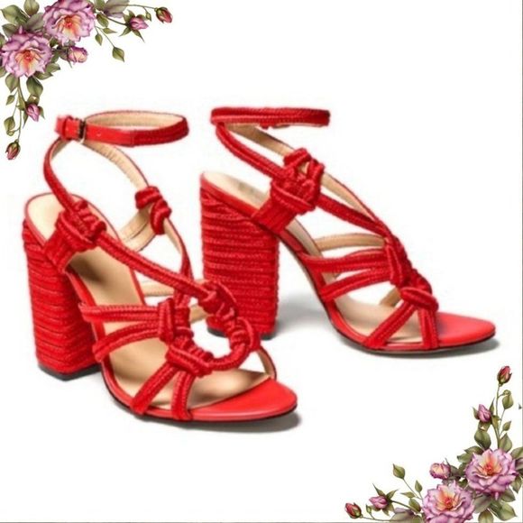 CAbi Shoes - NWOT CABI Tiptoe Vibrant Red Rope Sandals